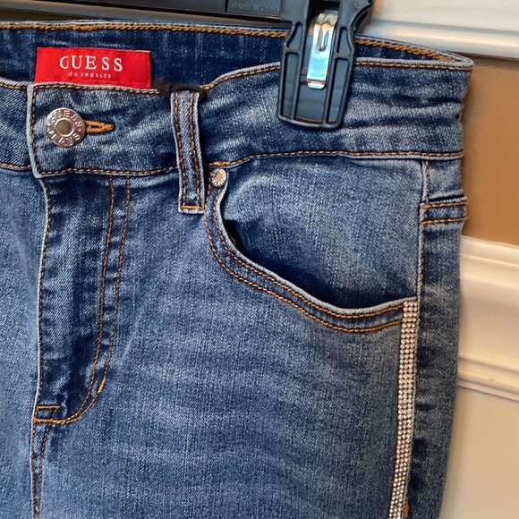 Guess Rhinestone Denim Preppy Jeans Sz 29 LIKE NEW - Picture 3 of 17